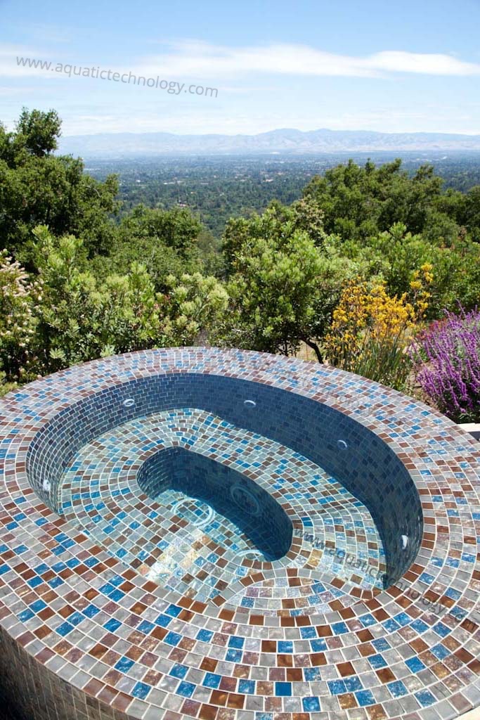 Mosaic glass tile spa